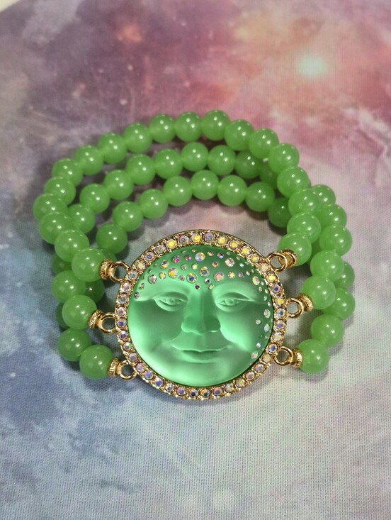 Kirks Folly Jewelry - Kirks Folly Green Moon Face Bracelet